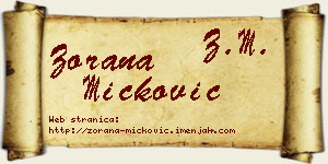 Zorana Micković vizit kartica